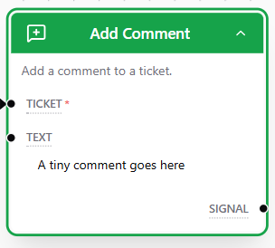 Add Comment node with an inline text value typed in
