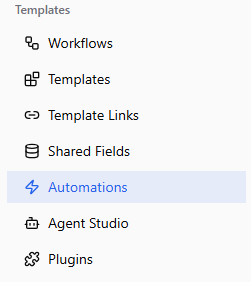 Automations entry in the sidebar