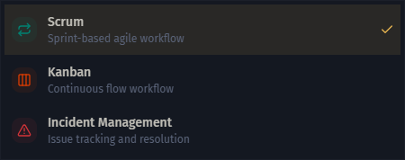 Use case selection during project creation