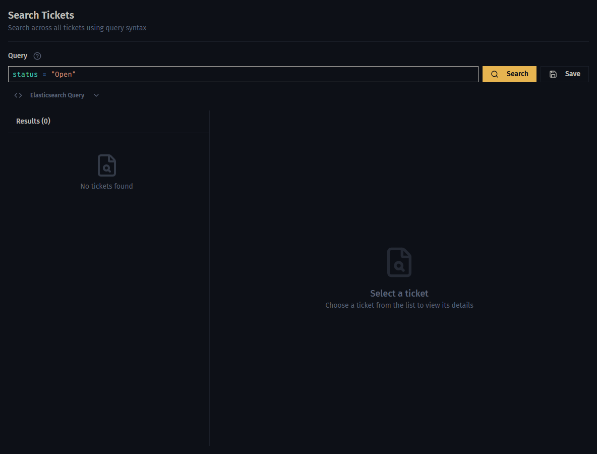Search page with query results